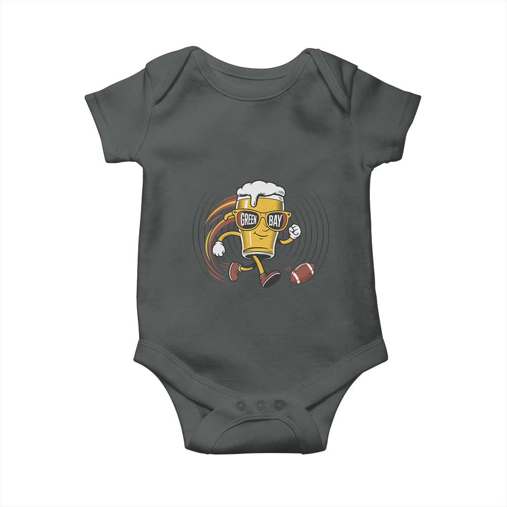 Funny Beer Mug Playing Football Baby Onesie Team Supporter Green Bay Gift - Wonder Print Shop