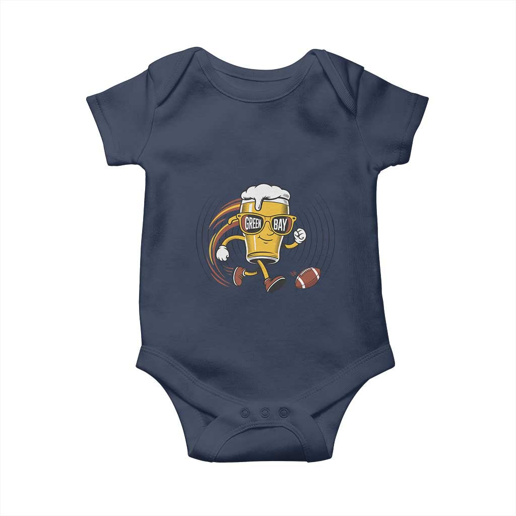 Funny Beer Mug Playing Football Baby Onesie Team Supporter Green Bay Gift - Wonder Print Shop