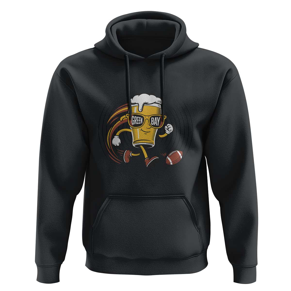 Funny Beer Mug Playing Football Hoodie Team Supporter Green Bay Gift - Wonder Print Shop