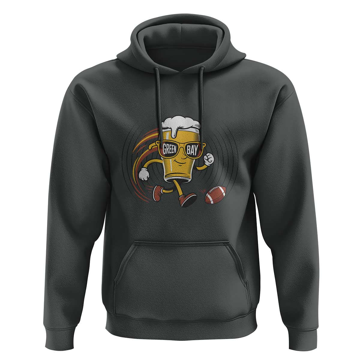 Funny Beer Mug Playing Football Hoodie Team Supporter Green Bay Gift - Wonder Print Shop