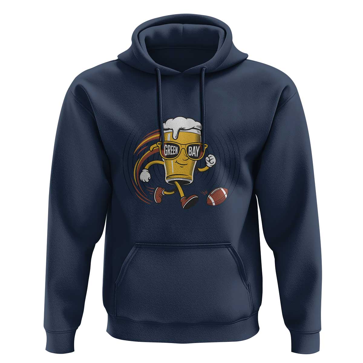 Funny Beer Mug Playing Football Hoodie Team Supporter Green Bay Gift - Wonder Print Shop