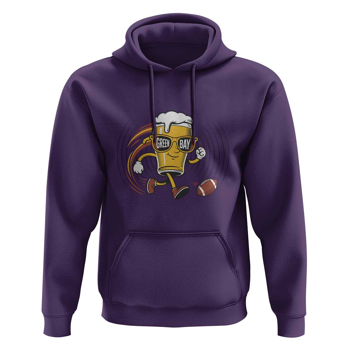 Funny Beer Mug Playing Football Hoodie Team Supporter Green Bay Gift - Wonder Print Shop