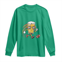Funny Beer Mug Playing Football Long Sleeve Shirt Team Supporter Green Bay Gift - Wonder Print Shop