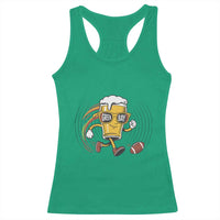 Funny Beer Mug Playing Football Racerback Tank Top Team Supporter Green Bay Gift - Wonder Print Shop