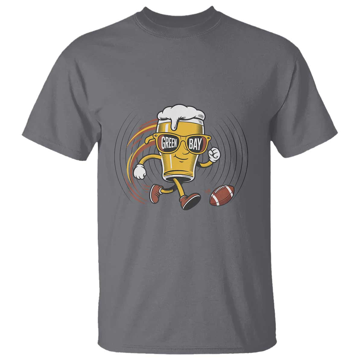 Funny Beer Mug Playing Football T Shirt Team Supporter Green Bay Gift - Wonder Print Shop