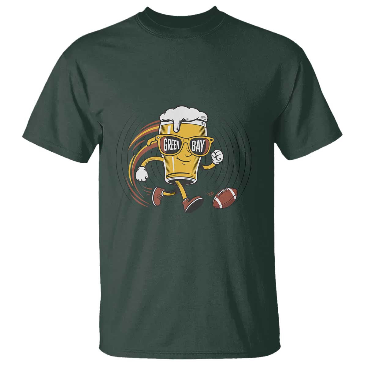 Funny Beer Mug Playing Football T Shirt Team Supporter Green Bay Gift - Wonder Print Shop