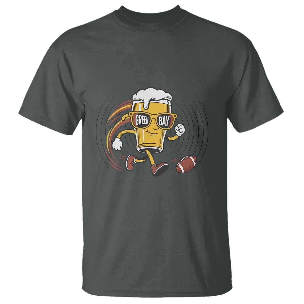 Funny Beer Mug Playing Football T Shirt Team Supporter Green Bay Gift - Wonder Print Shop