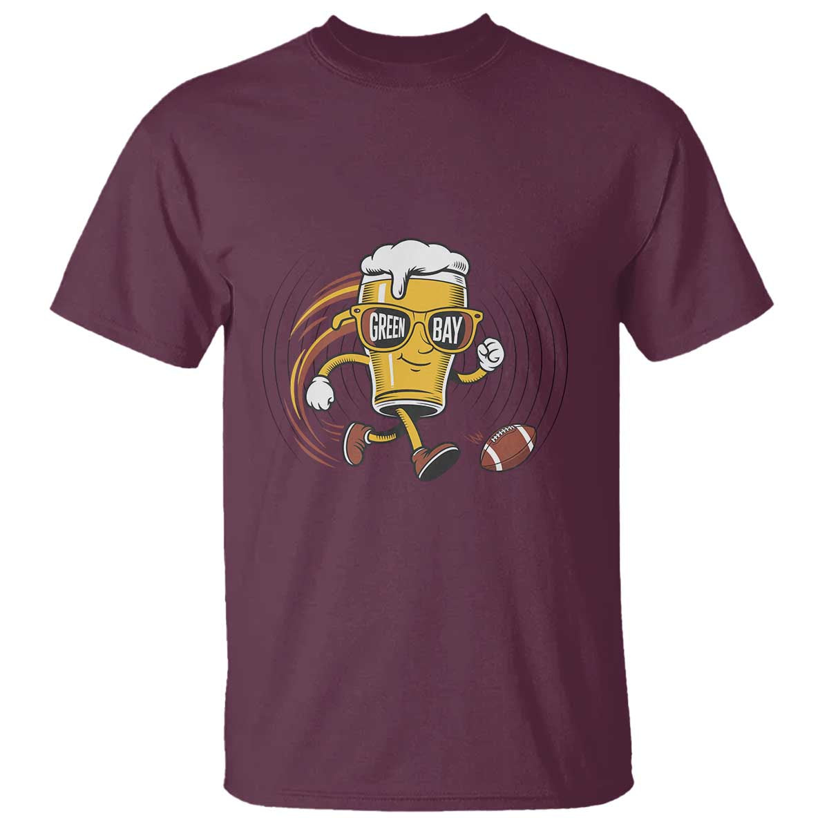 Funny Beer Mug Playing Football T Shirt Team Supporter Green Bay Gift - Wonder Print Shop