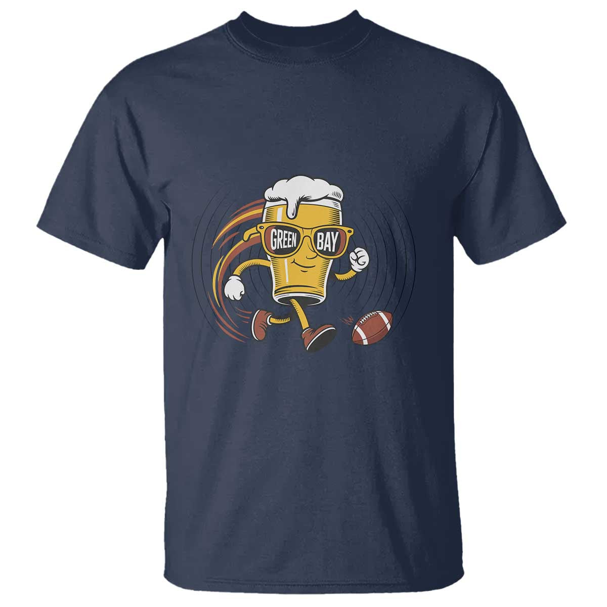 Funny Beer Mug Playing Football T Shirt Team Supporter Green Bay Gift - Wonder Print Shop