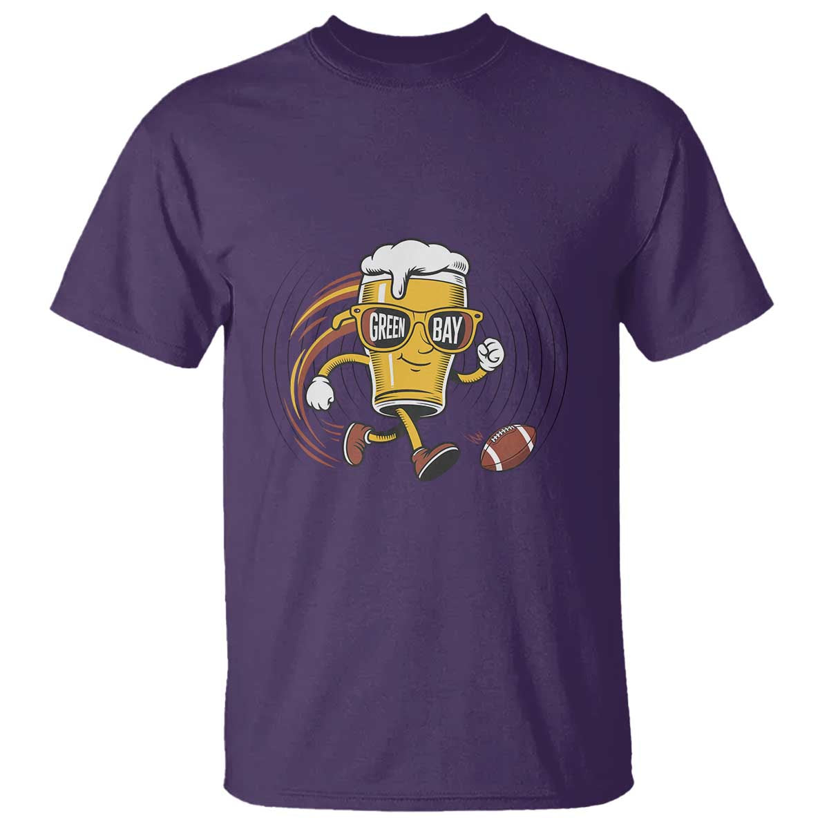 Funny Beer Mug Playing Football T Shirt Team Supporter Green Bay Gift - Wonder Print Shop