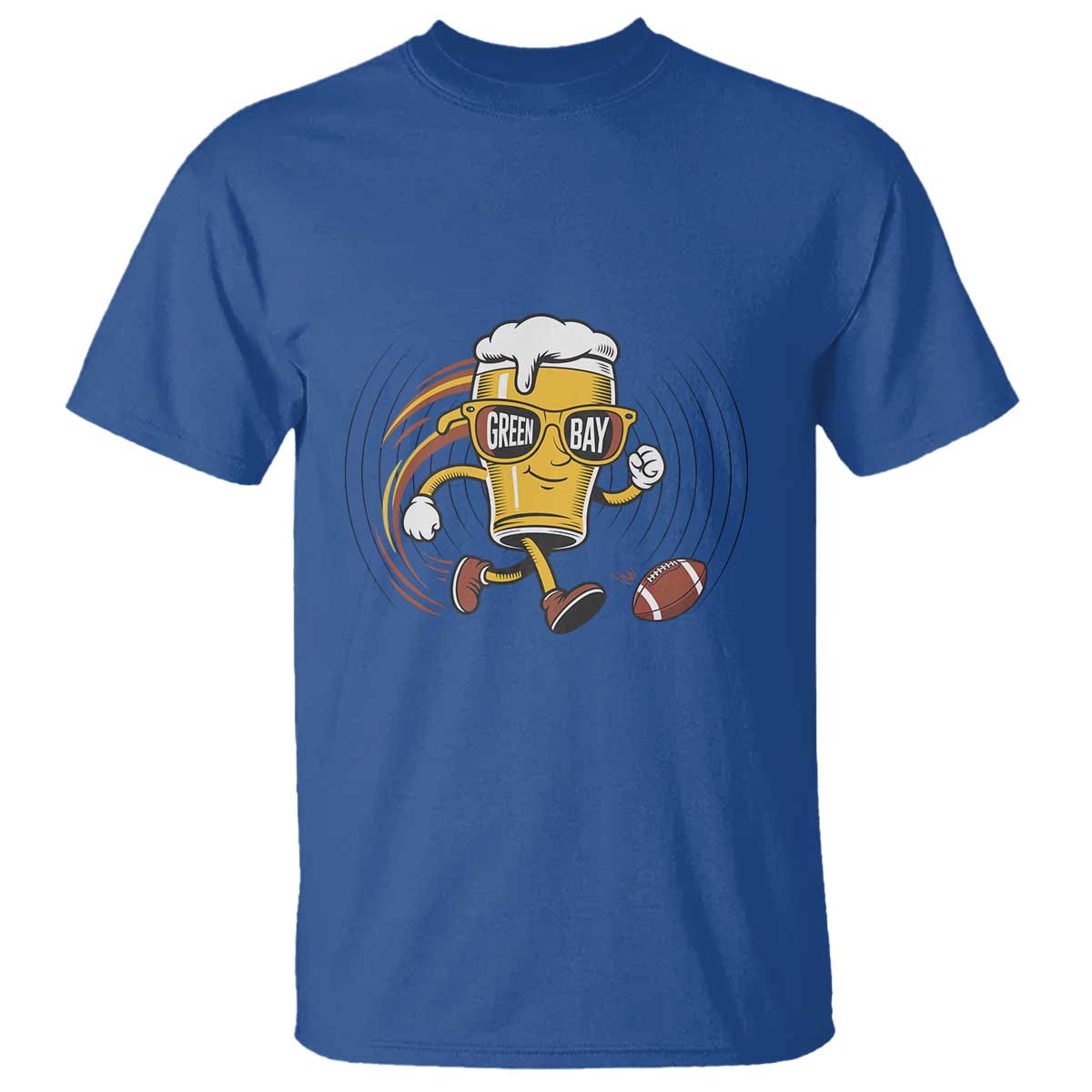 Funny Beer Mug Playing Football T Shirt Team Supporter Green Bay Gift - Wonder Print Shop