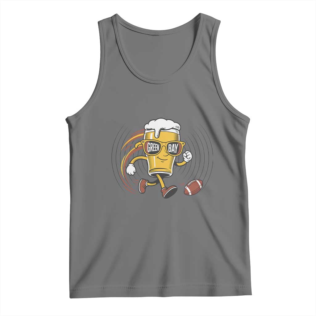 Funny Beer Mug Playing Football Tank Top Team Supporter Green Bay Gift - Wonder Print Shop