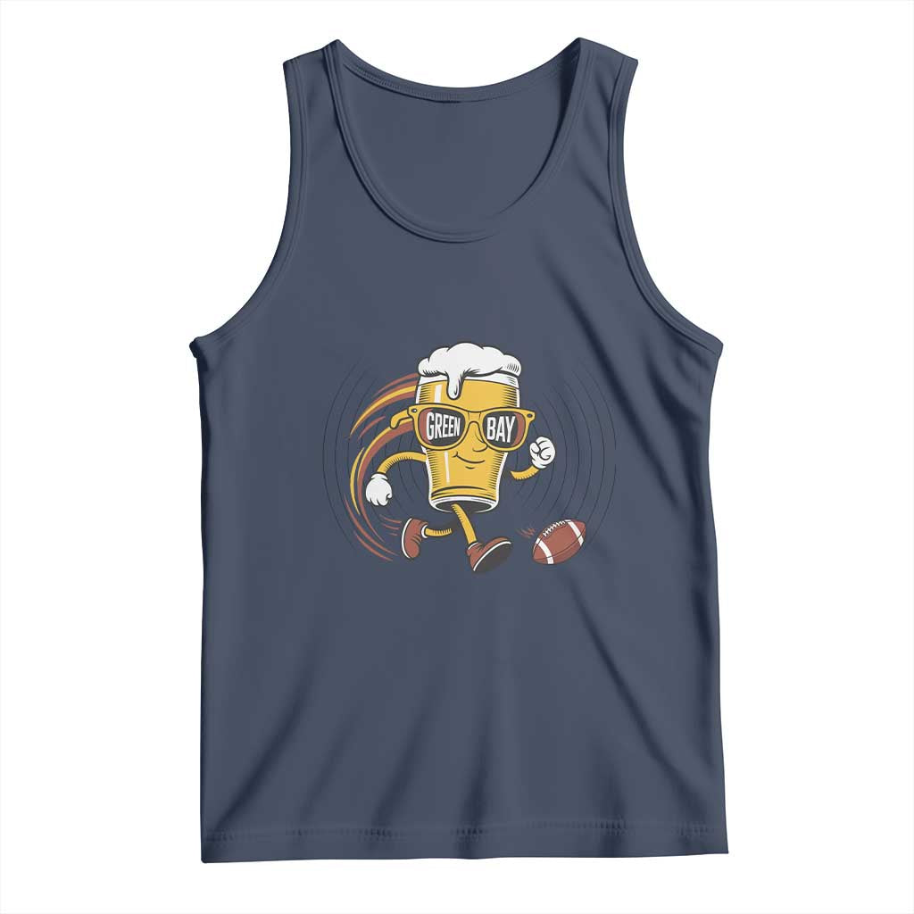 Funny Beer Mug Playing Football Tank Top Team Supporter Green Bay Gift - Wonder Print Shop