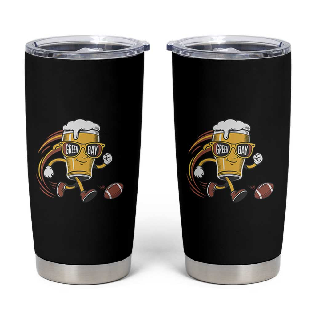 Funny Beer Mug Playing Football Tumbler Cup Team Supporter Green Bay Gift - Wonder Print Shop