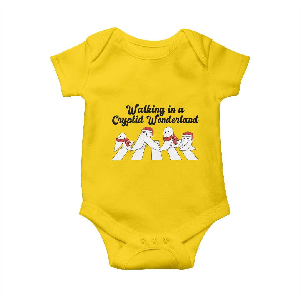 Funny Fresno Nightcrawlers Christmas Gift Baby Onesie Walking In A Cryptid Wonderland - Wonder Print Shop
