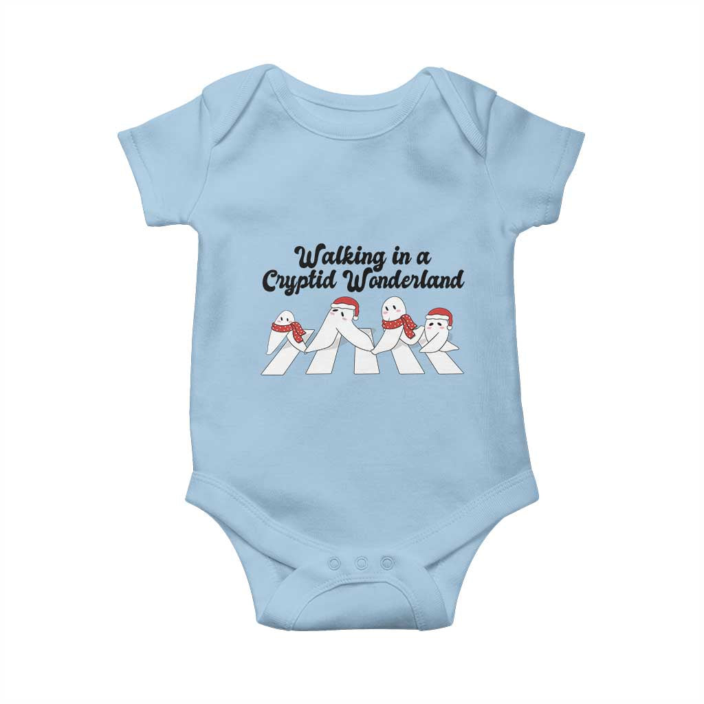 Funny Fresno Nightcrawlers Christmas Gift Baby Onesie Walking In A Cryptid Wonderland - Wonder Print Shop