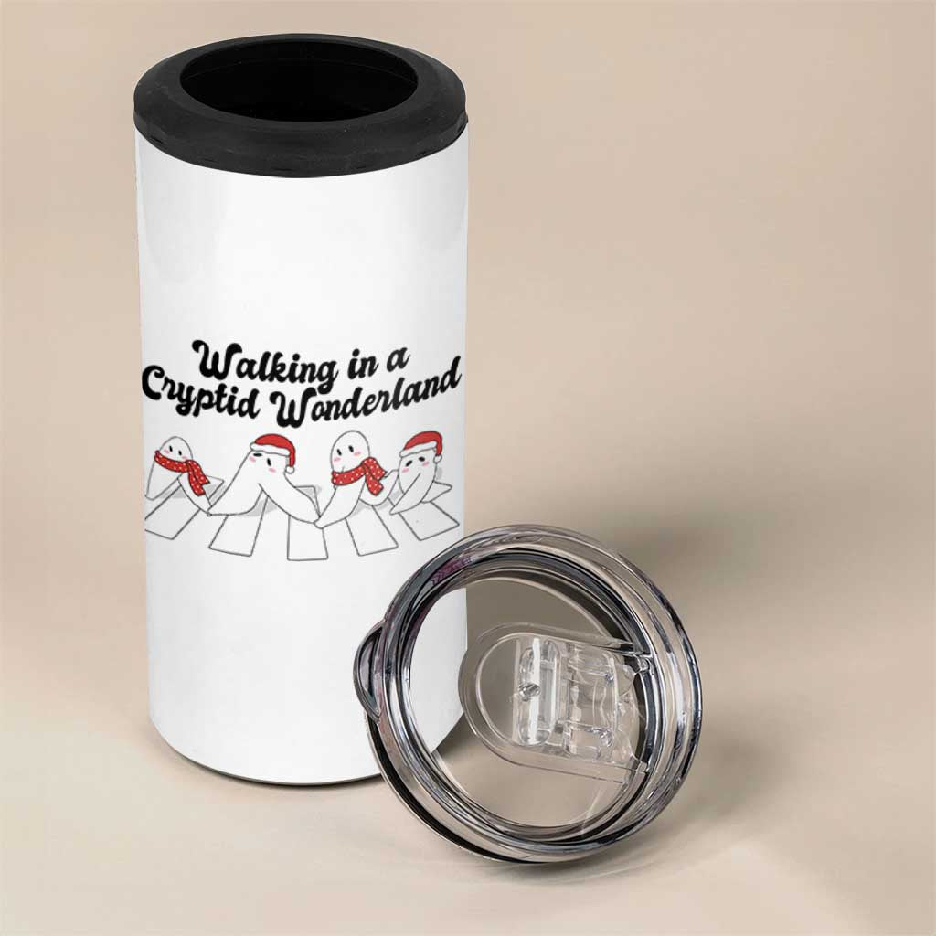 Funny Fresno Nightcrawlers Christmas Gift 4 in 1 Can Cooler Tumbler Walking In A Cryptid Wonderland - Wonder Print Shop