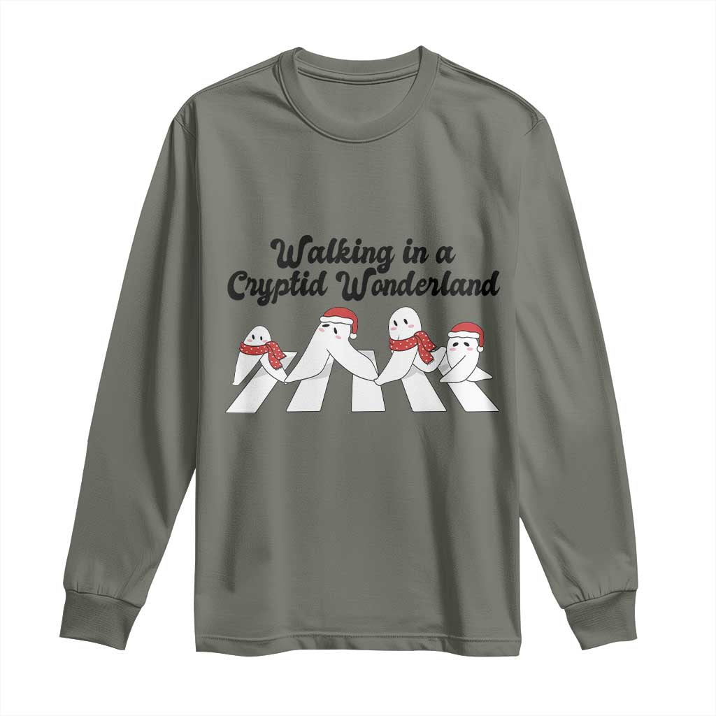 Funny Fresno Nightcrawlers Christmas Gift Long Sleeve Shirt Walking In A Cryptid Wonderland - Wonder Print Shop
