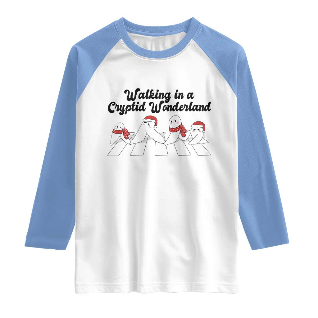 Funny Fresno Nightcrawlers Christmas Gift Raglan Shirt Walking In A Cryptid Wonderland - Wonder Print Shop