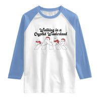 Funny Fresno Nightcrawlers Christmas Gift Raglan Shirt Walking In A Cryptid Wonderland - Wonder Print Shop