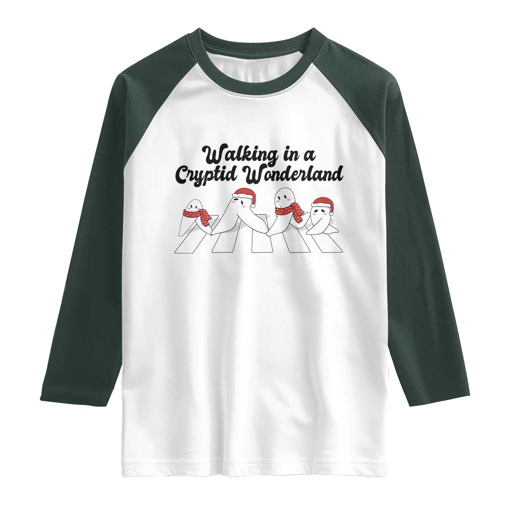 Funny Fresno Nightcrawlers Christmas Gift Raglan Shirt Walking In A Cryptid Wonderland - Wonder Print Shop