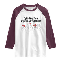 Funny Fresno Nightcrawlers Christmas Gift Raglan Shirt Walking In A Cryptid Wonderland - Wonder Print Shop