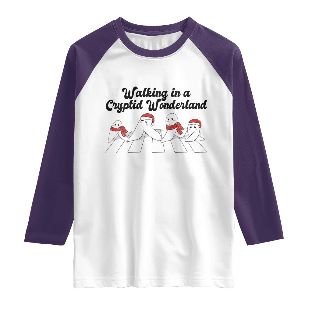 Funny Fresno Nightcrawlers Christmas Gift Raglan Shirt Walking In A Cryptid Wonderland - Wonder Print Shop