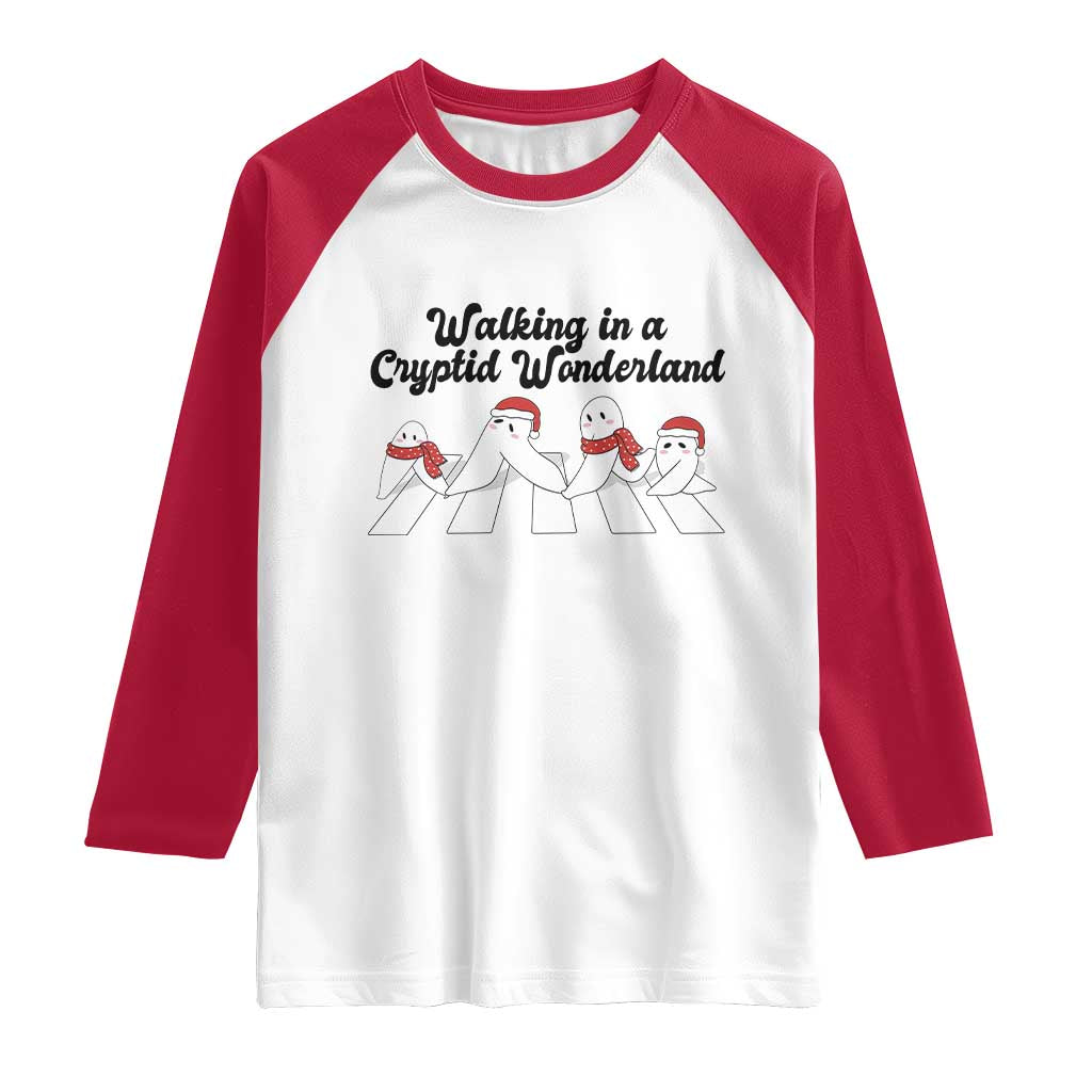 Funny Fresno Nightcrawlers Christmas Gift Raglan Shirt Walking In A Cryptid Wonderland - Wonder Print Shop