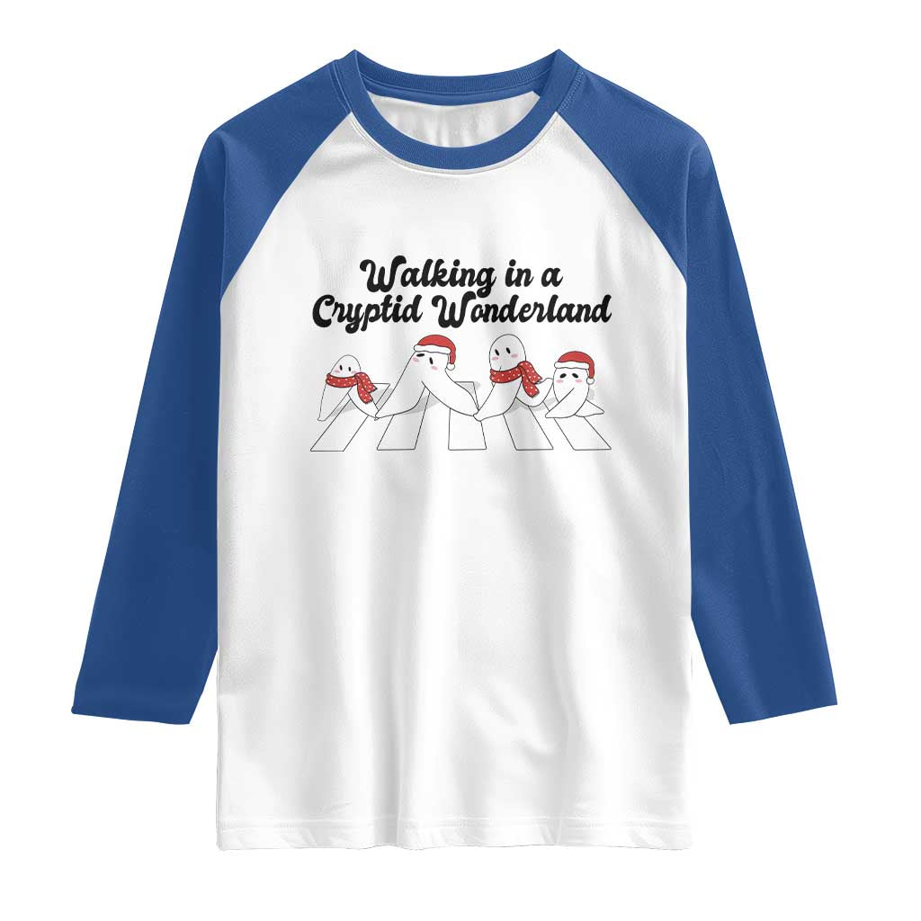Funny Fresno Nightcrawlers Christmas Gift Raglan Shirt Walking In A Cryptid Wonderland - Wonder Print Shop