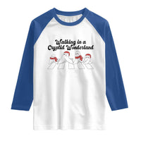 Funny Fresno Nightcrawlers Christmas Gift Raglan Shirt Walking In A Cryptid Wonderland - Wonder Print Shop