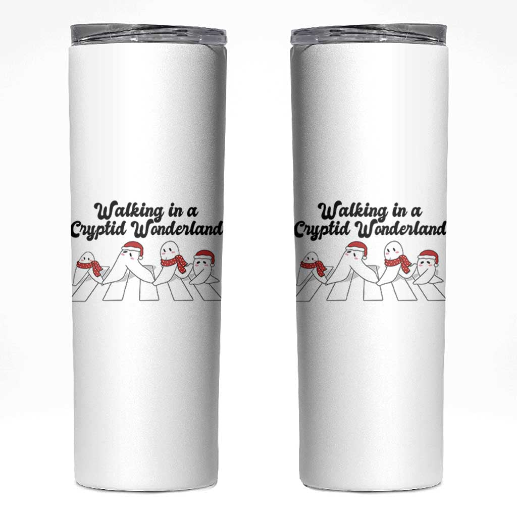 Funny Fresno Nightcrawlers Christmas Gift Skinny Tumbler Walking In A Cryptid Wonderland - Wonder Print Shop