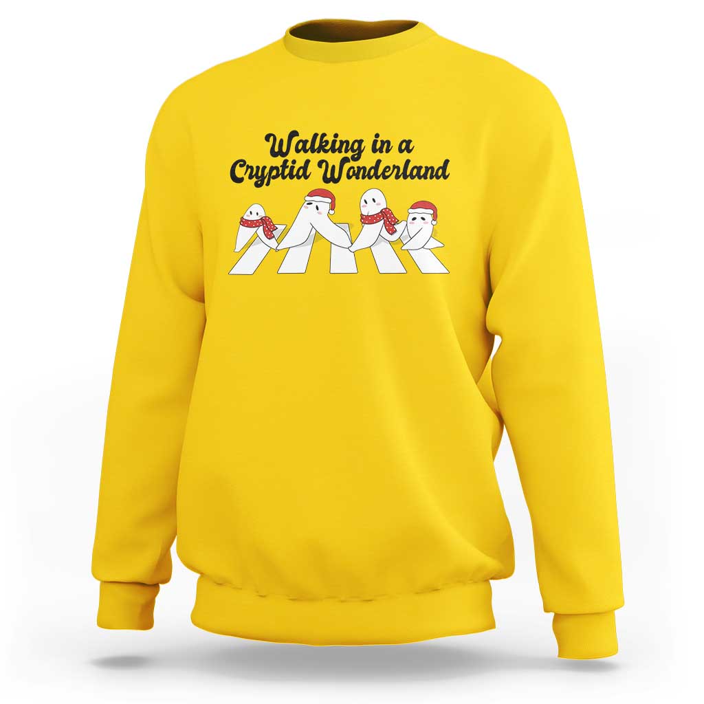 Funny Fresno Nightcrawlers Christmas Gift Sweatshirt Walking In A Cryptid Wonderland - Wonder Print Shop