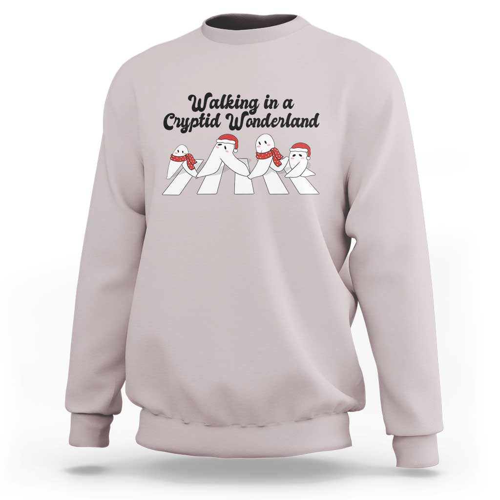 Funny Fresno Nightcrawlers Christmas Gift Sweatshirt Walking In A Cryptid Wonderland - Wonder Print Shop