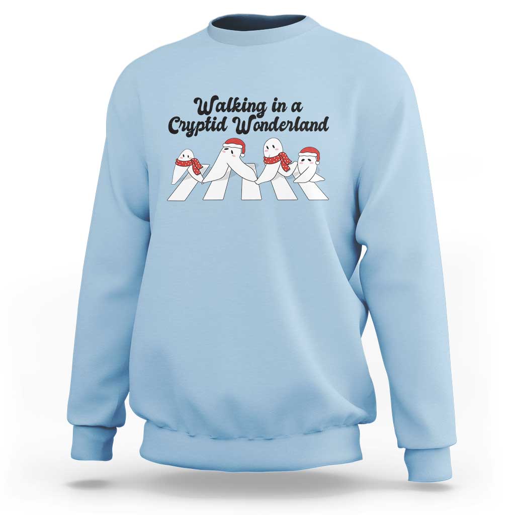 Funny Fresno Nightcrawlers Christmas Gift Sweatshirt Walking In A Cryptid Wonderland - Wonder Print Shop