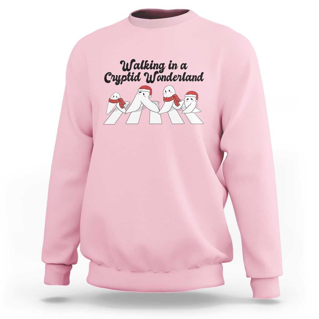 Funny Fresno Nightcrawlers Christmas Gift Sweatshirt Walking In A Cryptid Wonderland - Wonder Print Shop