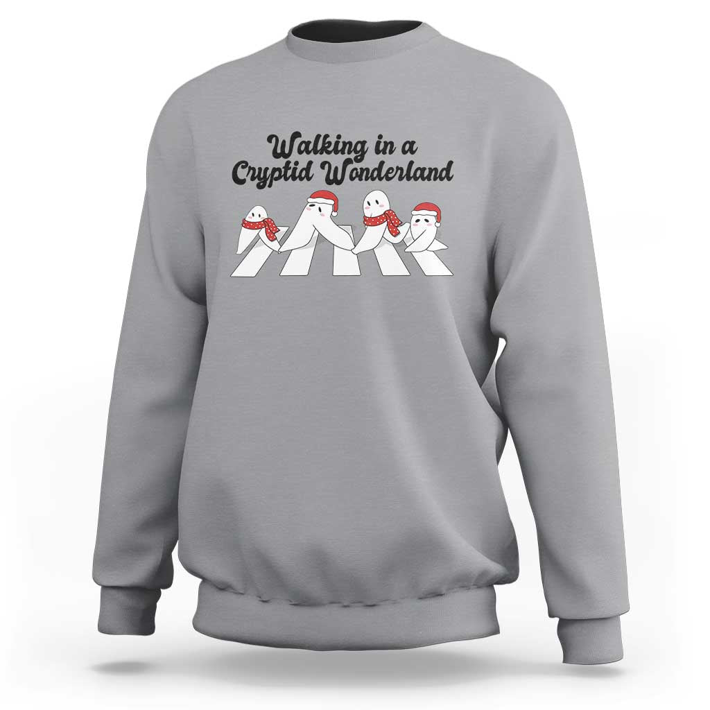 Funny Fresno Nightcrawlers Christmas Gift Sweatshirt Walking In A Cryptid Wonderland - Wonder Print Shop