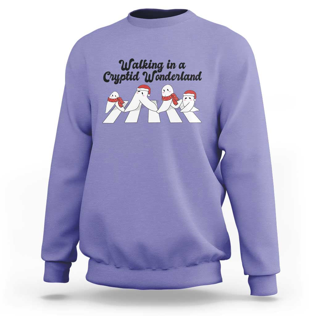 Funny Fresno Nightcrawlers Christmas Gift Sweatshirt Walking In A Cryptid Wonderland - Wonder Print Shop