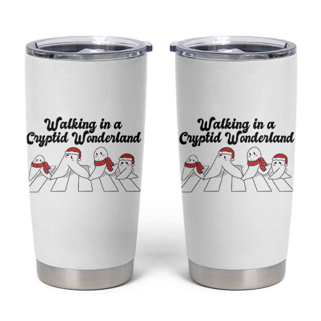 Funny Fresno Nightcrawlers Christmas Gift Tumbler Cup Walking In A Cryptid Wonderland - Wonder Print Shop