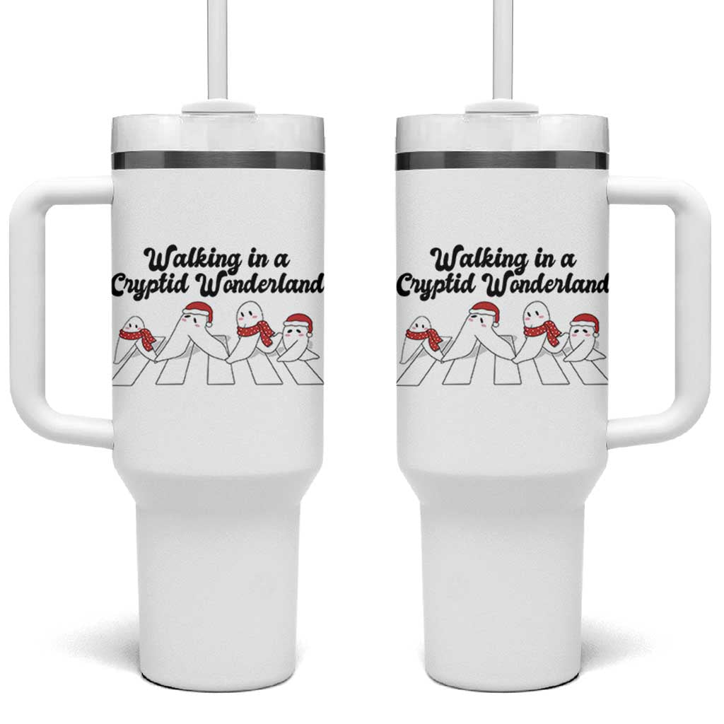 Funny Fresno Nightcrawlers Christmas Gift Tumbler With Handle Walking In A Cryptid Wonderland - Wonder Print Shop