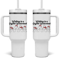 Funny Fresno Nightcrawlers Christmas Gift Tumbler With Handle Walking In A Cryptid Wonderland - Wonder Print Shop