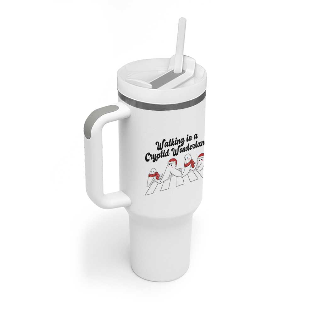 Funny Fresno Nightcrawlers Christmas Gift Tumbler With Handle Walking In A Cryptid Wonderland - Wonder Print Shop