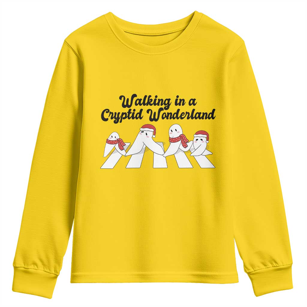 Funny Fresno Nightcrawlers Christmas Gift Youth Sweatshirt Walking In A Cryptid Wonderland - Wonder Print Shop