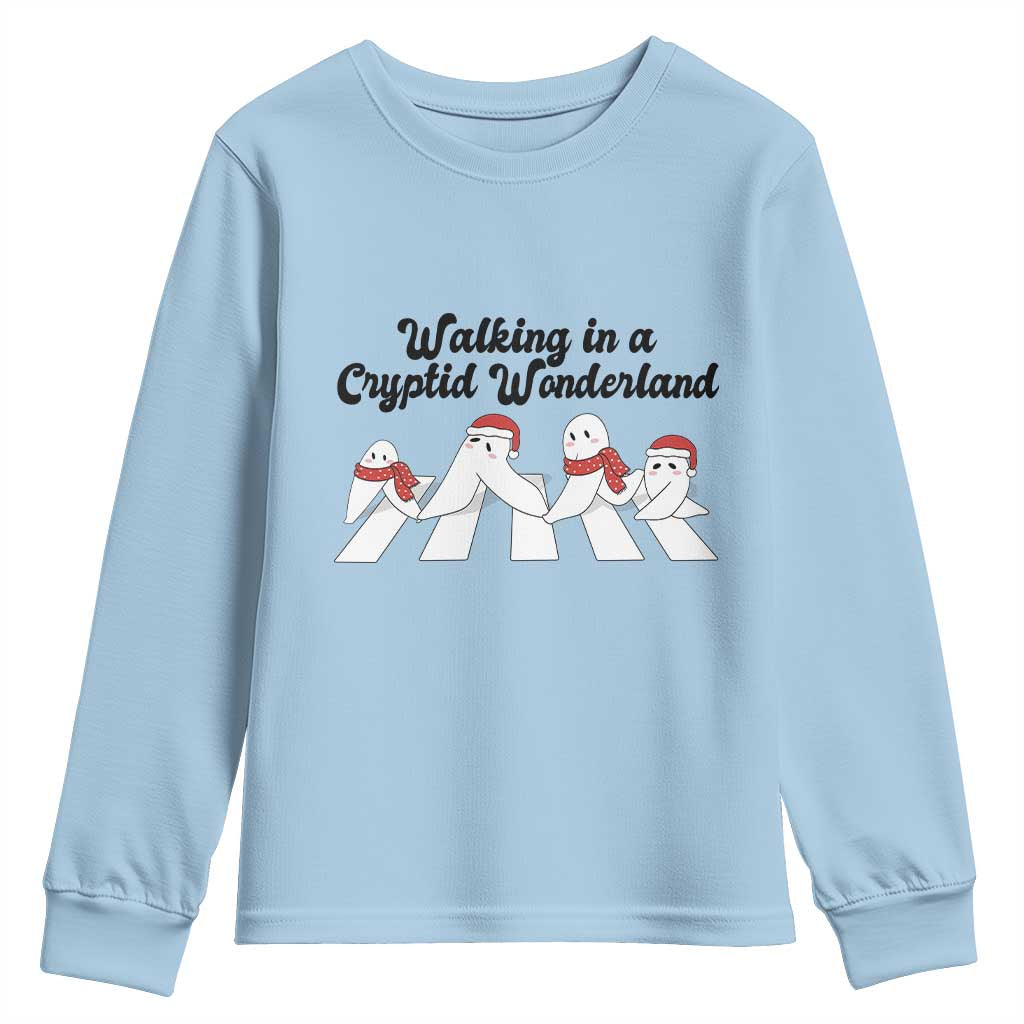 Funny Fresno Nightcrawlers Christmas Gift Youth Sweatshirt Walking In A Cryptid Wonderland - Wonder Print Shop