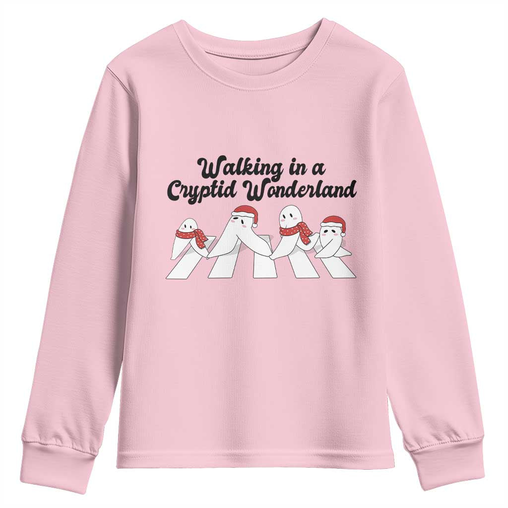 Funny Fresno Nightcrawlers Christmas Gift Youth Sweatshirt Walking In A Cryptid Wonderland - Wonder Print Shop