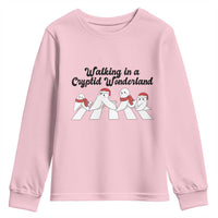 Funny Fresno Nightcrawlers Christmas Gift Youth Sweatshirt Walking In A Cryptid Wonderland - Wonder Print Shop