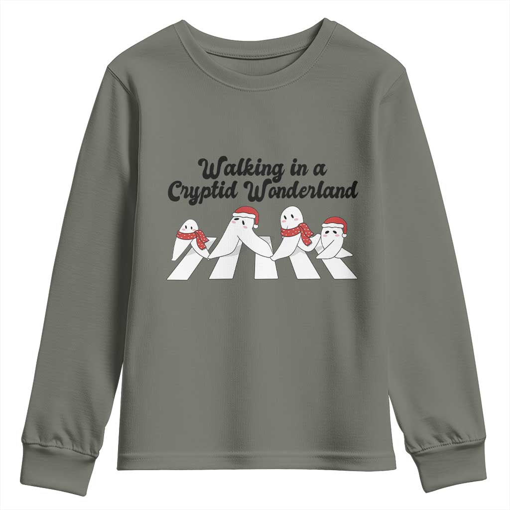 Funny Fresno Nightcrawlers Christmas Gift Youth Sweatshirt Walking In A Cryptid Wonderland - Wonder Print Shop