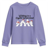 Funny Fresno Nightcrawlers Christmas Gift Youth Sweatshirt Walking In A Cryptid Wonderland - Wonder Print Shop