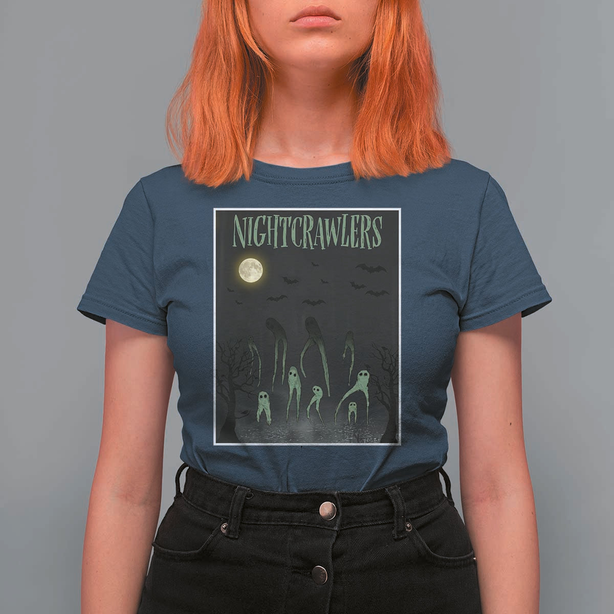Fresno Nightcrawlers T Shirt For Women Gothic Cryptid Horror Fan Gift - Wonder Print Shop