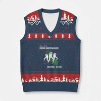 Fresno Nightcrawlers V-Neck Knit Sweater Vest Home Of California Cryptid Gift - Wonder Print Shop