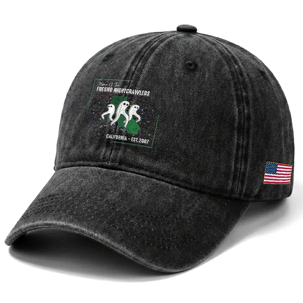 Fresno Nightcrawlers Washed Cotton Baseball Cap Home Of California Cryptid Gift